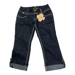 Grane Denim Capris Dark Wash Rolled Hem Size 3Jr